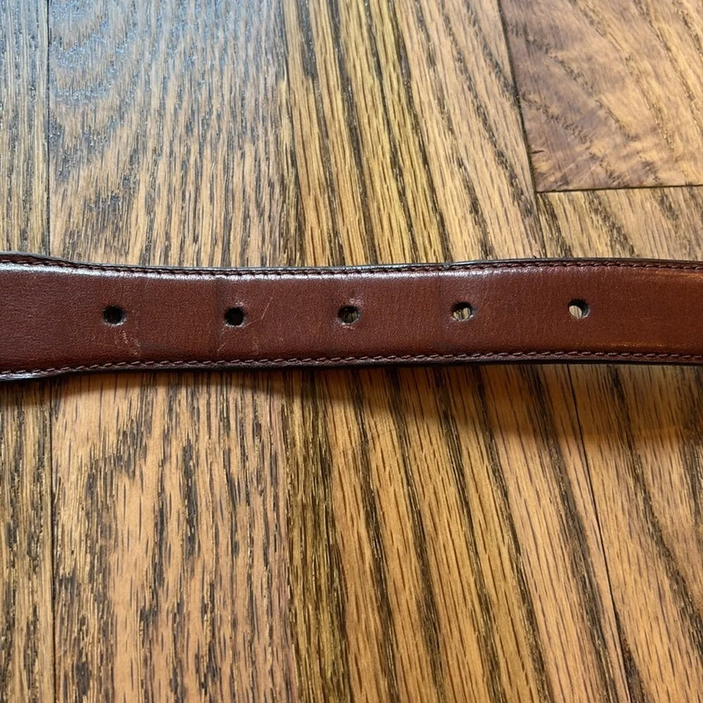 PGA Tour sz 44 top grain leather brown belt with silver accent golf